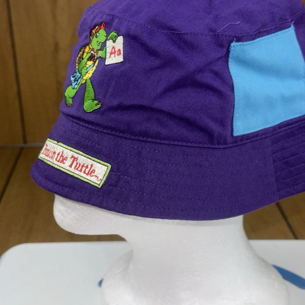 Vintage Franklin The Turtle Purple Bucket‎ Hat Kids 90s Y2K Cute